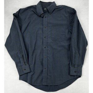 Arrow Shirt Mens Medium Blue Green Plaid Button Down Long Sleeve Classic Casual
